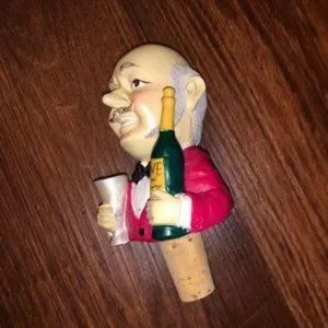 Noritake Waiter/Butler Figural Wine Bottle Topper Stopper